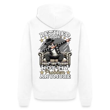 Pensioner 2026, Retirement Man, Retirement, Legend - Unisex Premium Organic Zip Hoodie - white - Back - Thijin (182cm)