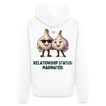 Relation à l’ail Statut Mariné Dessin animé - Veste à capuche bio Premium Unisexe - blanc - Dos - Thijin (182cm)