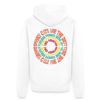 Sphynx Katze Mandala Lustige Sprüche Sarkastischer Humor - Unisex Premium Bio Zip Hoodie - Weiß - Hinten - Thijin (182cm)