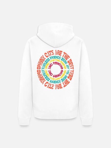 Sphynx Cat Mandala Funny Sayings Sarcastic Humor - Unisex Premium Organic Zip Hoodie - white