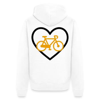Cycling Heart Bicycle Sport Passion - Unisex Premium Organic Zip Hoodie - white - Back - Thijin (182cm)