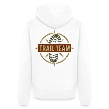 Trail Team Compass - Unisex Premium Organic Zip Hoodie - white - Back - Thijin (182cm)