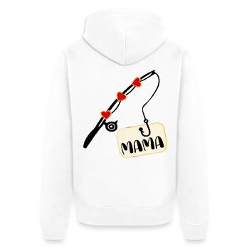 Fishing Rod Fishing Mom Mom - Unisex Premium Organic Zip Hoodie - white - Back - Thijin (182cm)