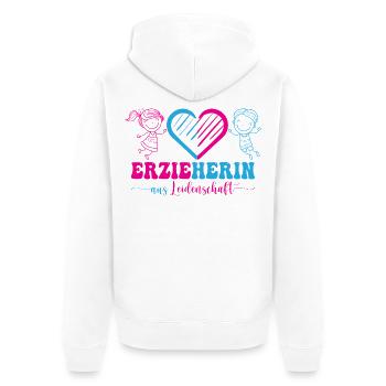 Éducateur Maternelle Garderie Profession Enseignant de maternelle - Veste à capuche bio Premium Unisexe - blanc - Dos - Thijin (182cm)