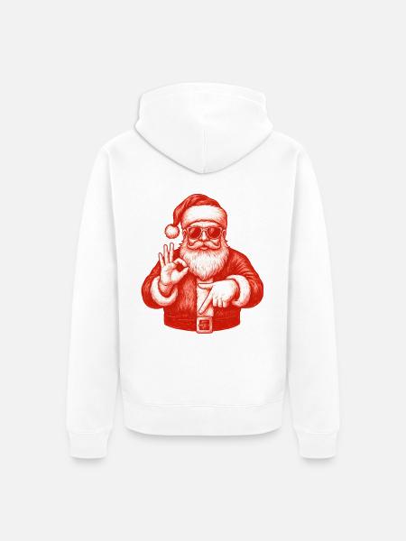 Weihnachtsmann Six Seven Meme Humor - Premium økologisk unisex-hættejakke - hvid