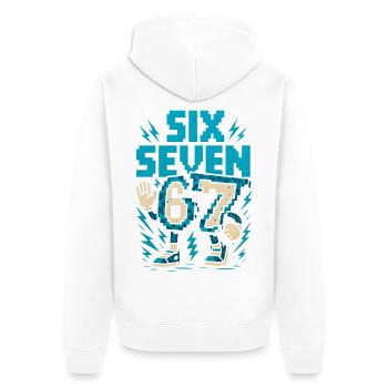 67 Pixel Flash Retro - Unisex Premium Organic Zip Hoodie - white - Back - Thijin (182cm)