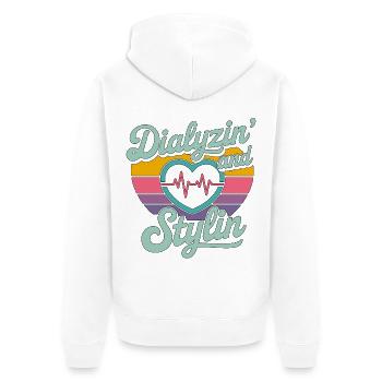 Dialysis Nurse Dialyzin' And Stylin Dialysis Tech - Unisex Premium Organic Zip Hoodie - white - Back - Thijin (182cm)