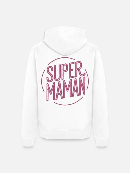 Super-Mama - Unisex Premium Bio Zip Hoodie - Weiß