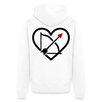 Archery Heart Archer Arrow Sports - Unisex Premium Organic Zip Hoodie - white - Back - Thijin (182cm)