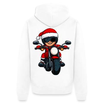 Motards Noël - Veste à capuche bio Premium Unisexe - blanc - Dos - Thijin (182cm)