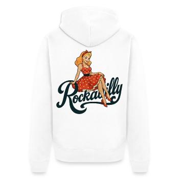 Rockabilly Pin-Up Femme Jupon Cadeau Années 50 - Veste à capuche bio Premium Unisexe - blanc - Dos - Thijin (182cm)