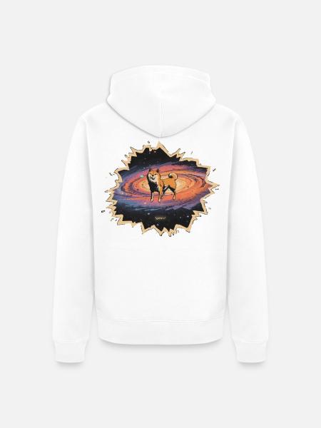 Shiba Kosmos Wow - Unisex Premium Organic Zip Hoodie - white