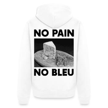 Geschenk Humor Käse Kein Brot Kein Bleu d'Auvergne - Unisex Premium Bio Zip Hoodie - Weiß - Hinten - Thijin (182cm)
