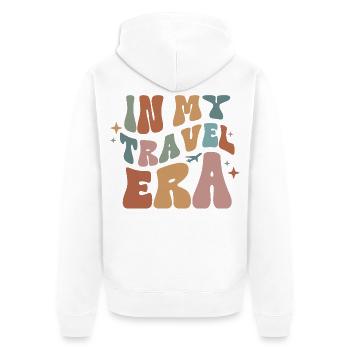 Travel Vacation In My Travel Era World Travel Gift - Unisex Premium Organic Zip Hoodie - white - Back - Thijin (182cm)