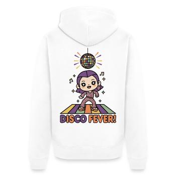 Disco Fever | Chibi Girl Dance Party Retro 70s - Unisex Premium Organic Zip Hoodie - white - Back - Thijin (182cm)
