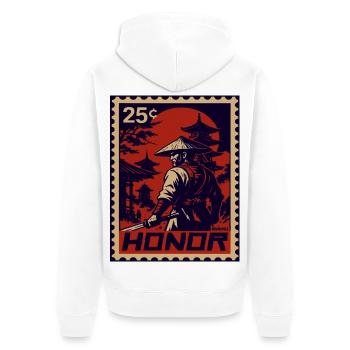 Red Samurai Stamp of Honor - Unisex Premium Organic Zip Hoodie - white - Back - Thijin (182cm)
