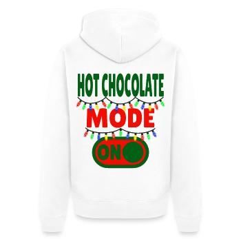 Hot Chocolate Mode ON - Unisex Premium Bio Zip Hoodie - Weiß - Hinten - Thijin (182cm)