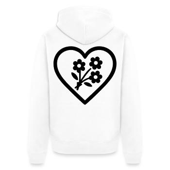 Heart + Florist – Super Florist - Unisex Premium Organic Zip Hoodie - white - Back - Thijin (182cm)