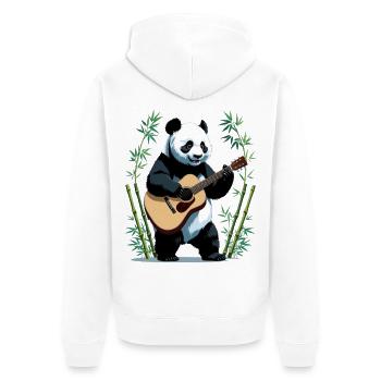 Panda guitarist in the bamboo forest - Unisex Premium Organic Zip Hoodie - white - Back - Thijin (182cm)