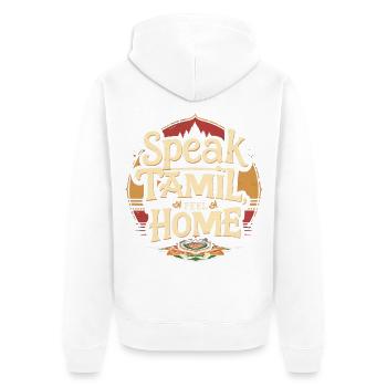 Speak Tamil Feel Home Tamilisch Sri Lanka - Unisex Premium Bio Zip Hoodie - Weiß - Hinten - Thijin (182cm)