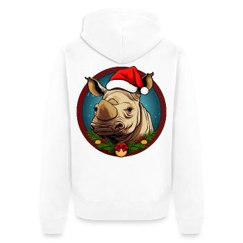 Rhinos Christmas - Unisex Premium Organic Zip Hoodie - white - Back - Thijin (182cm)