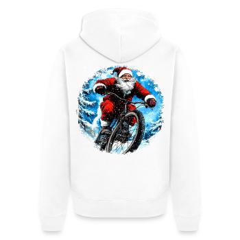 Noël des vététistes - Veste à capuche bio Premium Unisexe - blanc - Dos - Thijin (182cm)