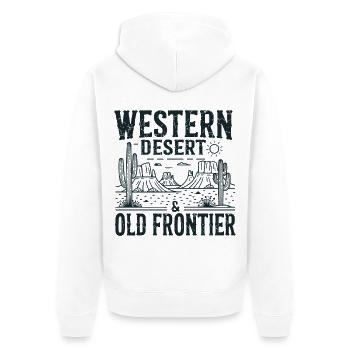 Désert de l’Ouest – Vieille Frontière - Veste à capuche bio Premium Unisexe - blanc - Dos - Thijin (182cm)
