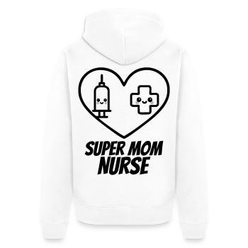 Super Mama Krankenschwester – Medizin Herz - Unisex Premium Bio Zip Hoodie - Weiß - Hinten - Thijin (182cm)