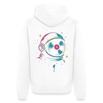 Space Vinyl Astronaut, son Cosmic DJ - Veste à capuche bio Premium Unisexe - blanc - Dos - Thijin (182cm)