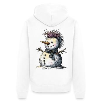 Humour hivernal punk de bonhomme de neige - Veste à capuche bio Premium Unisexe - blanc - Dos - Thijin (182cm)