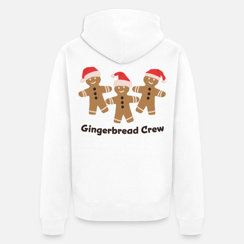 Gingerbread Crew - Weihnachten Plätzchen backen  - Unisex Premium Bio Zip Hoodie - Weiß