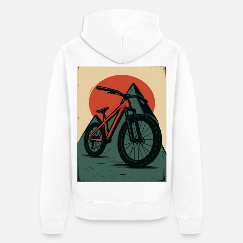 VTT sous le soleil rouge - Veste à capuche bio Premium Unisexe - blanc