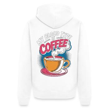 Lab Technician My Blood Type Is Coffee Phlebotomy - Unisex Premium Bio Zip Hoodie - Weiß - Hinten - Thijin (182cm)