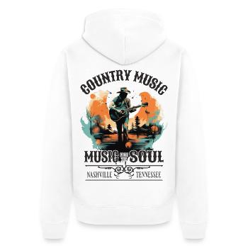 Musique country Guitariste Guitariste Chanteur Vintage - Veste à capuche bio Premium Unisexe - blanc - Dos - Thijin (182cm)