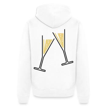 2 Sektgläser (Sekt / Trichter / Offen / 2C) - Unisex Premium Organic Zip Hoodie - white - Back - Thijin (182cm)