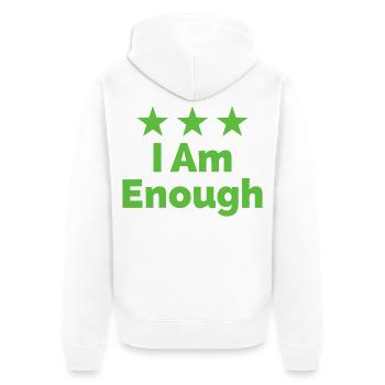 Je suis assez, je suis assez affirmation - Veste à capuche bio Premium Unisexe - blanc - Dos - Thijin (182cm)