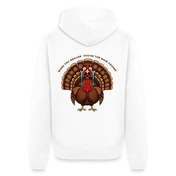 Drôle de design de dinde pour Thanksgiving - Veste à capuche bio Premium Unisexe - blanc - Dos - Thijin (182cm)