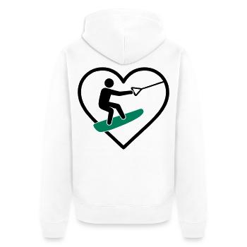 Heart Wakeboard – Water Passion - Unisex Premium Organic Zip Hoodie - white - Back - Thijin (182cm)