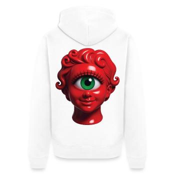 CYCLOP GIRL - nice people - Veste à capuche bio Premium Unisexe - blanc - Dos - Thijin (182cm)