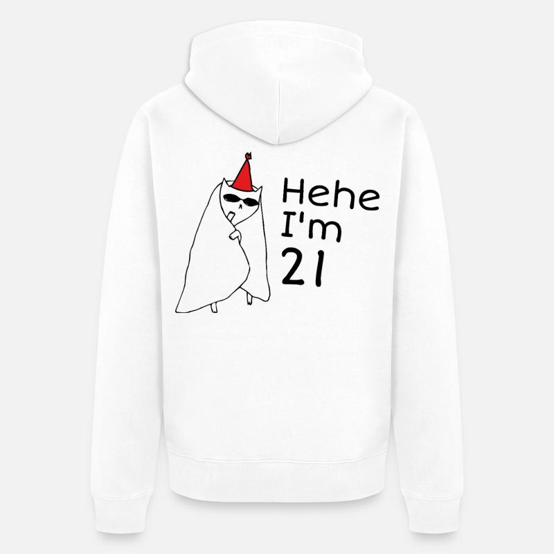 21-jähriges Jubiläum – 21. Jubiläumsgeschenk - Unisex Premium Bio Zip Hoodie - Weiß