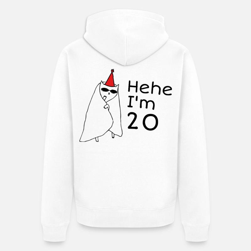 20 ans anniversaire - Cadeau 20e anniversaire - Veste à capuche bio Premium Unisexe - blanc