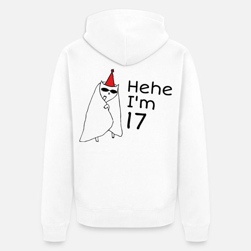 17 ans anniversaire - Cadeau 17e anniversaire - Veste à capuche bio Premium Unisexe - blanc