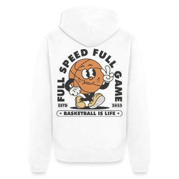 Basket-ball Joueurs de basket-ball - Veste à capuche bio Premium Unisexe - blanc - Dos - Thijin (182cm)