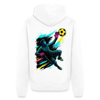 Neon Goalkeeper Art, Football Gift, Highlight - Unisex Premium Organic Zip Hoodie - white - Back - Thijin (182cm)