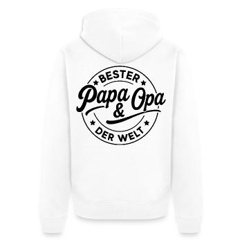 Bester Papa Und Opa Der Welt Opi Vatertag Retro  - Unisex Premium Bio Zip Hoodie - Weiß - Hinten - Thijin (182cm)