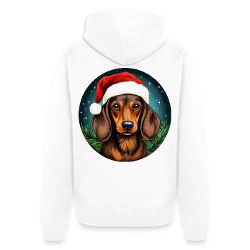 Dackel Christmas - Unisex Premium Bio Zip Hoodie - Weiß - Hinten - Thijin (182cm)