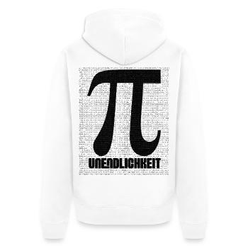 Pi Zeichen aus Zahlenmuster - Unisex Premium Bio Zip Hoodie - Weiß - Hinten - Thijin (182cm)
