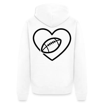 Cuore Rugby XV – Passione Rugby - Unisex Premium Organic Zip Hoodie - white - Back - Thijin (182cm)