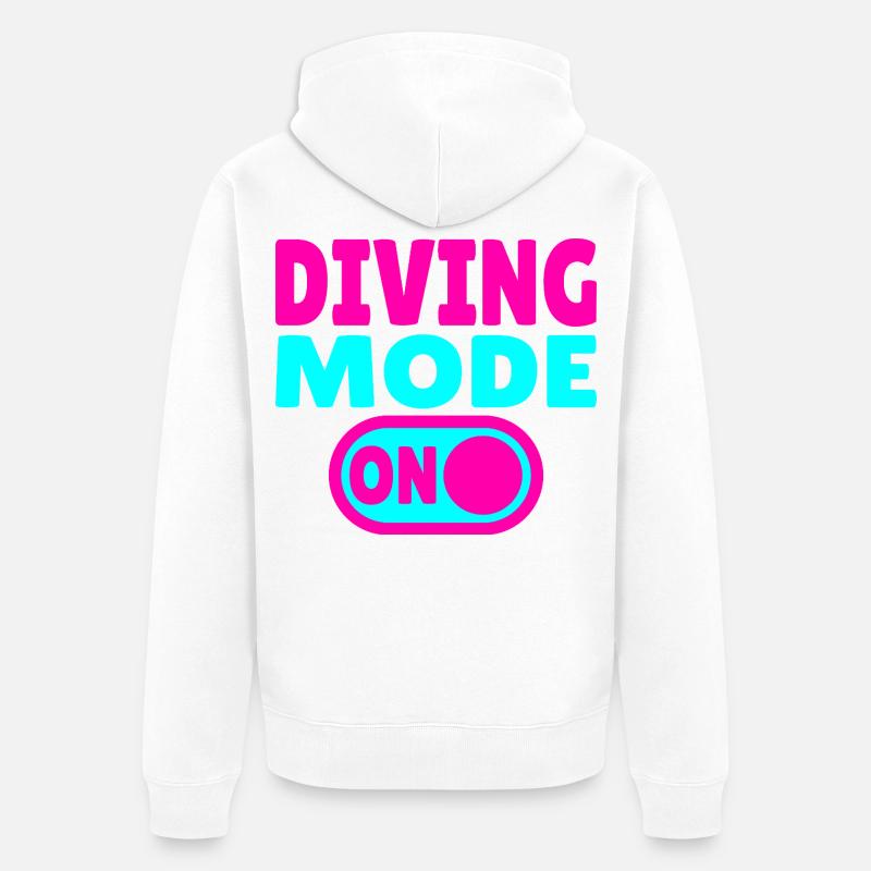 Mode plongée activé – Tauchen - Veste à capuche bio Premium Unisexe - blanc
