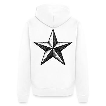 Étoile noire texturée - Veste à capuche bio Premium Unisexe - blanc - Dos - Thijin (182cm)